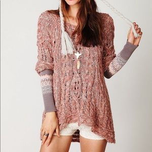 Free People fluted cable pullover sweater